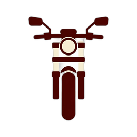 Logo Instinct Moto : moto ancienne à phare rond vue de face